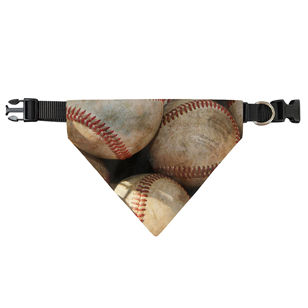 Grunge Baseballs Print Over The Collar Dog Bandana