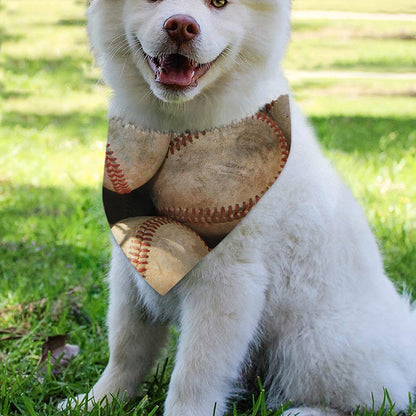 Grunge Baseballs Print Over The Collar Dog Bandana