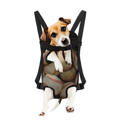 Grunge Baseballs Print Pet Carrier Backpack