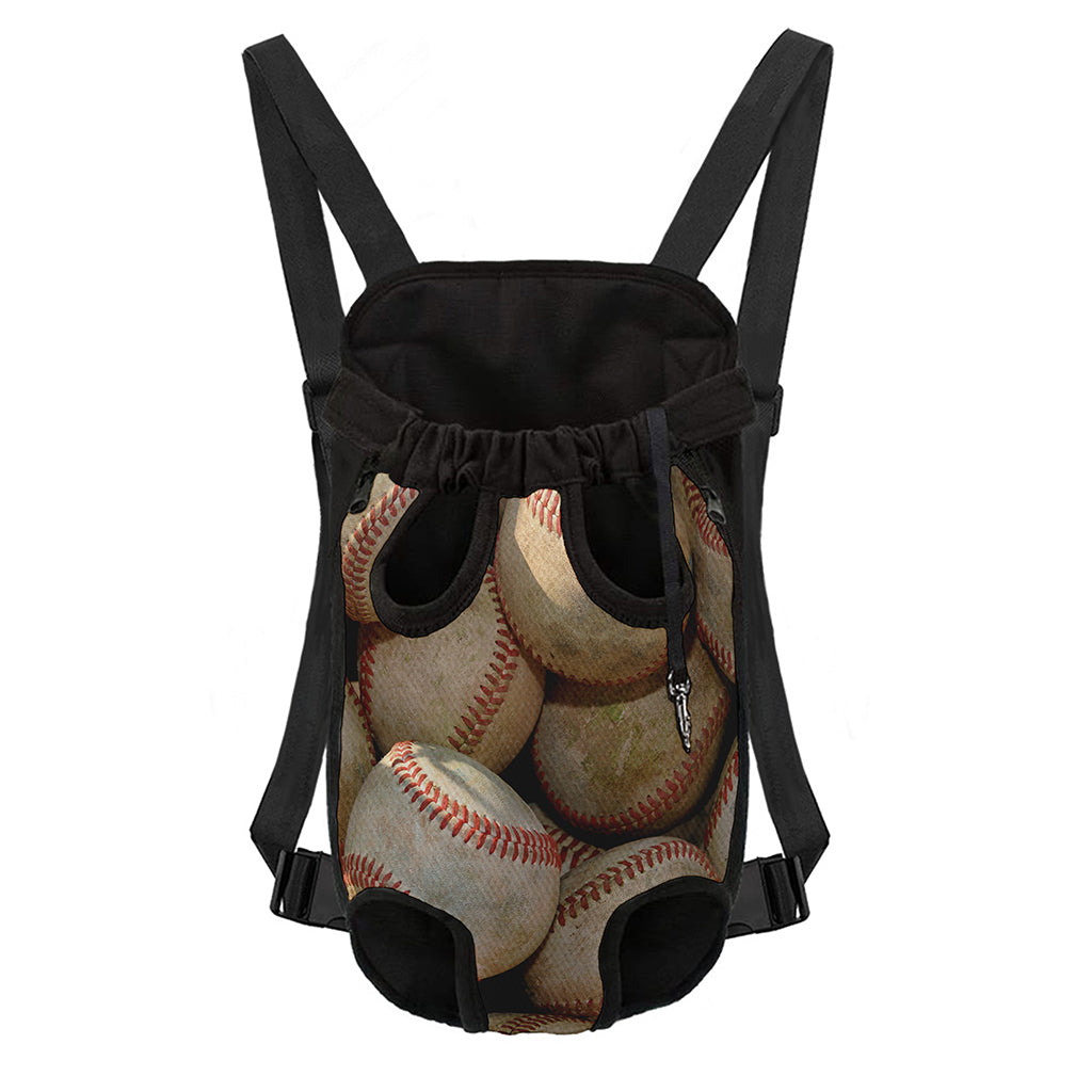 Grunge Baseballs Print Pet Carrier Backpack