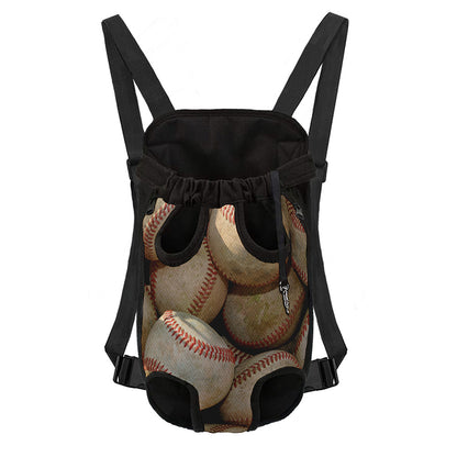 Grunge Baseballs Print Pet Carrier Backpack