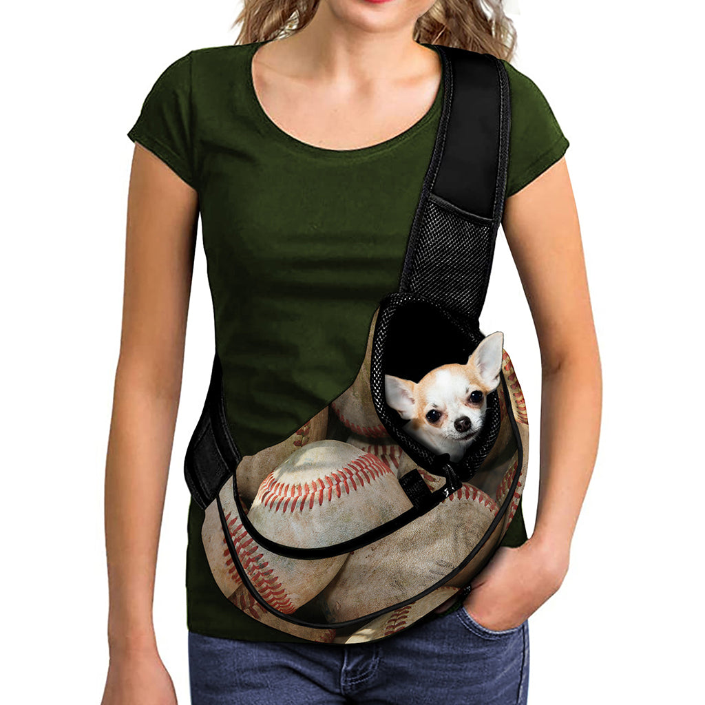 Grunge Baseballs Print Pet Sling Carrier