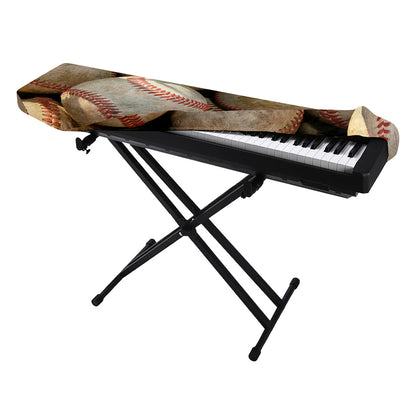 Grunge Baseballs Print Piano Keyboard Cover