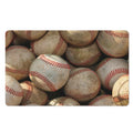 Grunge Baseballs Print Polyester Doormat