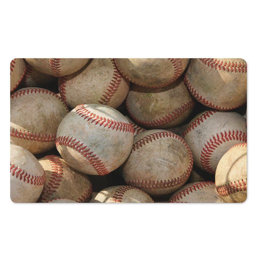 Grunge Baseballs Print Polyester Doormat