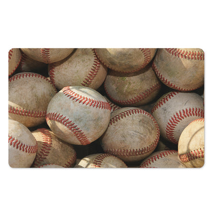 Grunge Baseballs Print Polyester Doormat