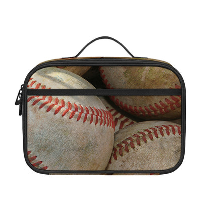 Grunge Baseballs Print Portable Lunch Bag