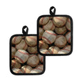 Grunge Baseballs Print Pot Holders