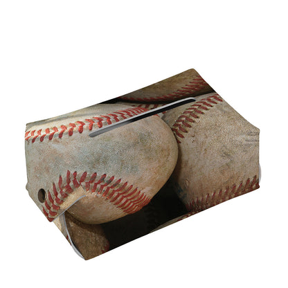 Grunge Baseballs Print Rectangle Tissue Box Cover
