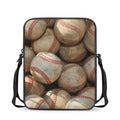 Grunge Baseballs Print Rectangular Crossbody Bag