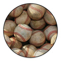 Grunge Baseballs Print Round Floor Mat