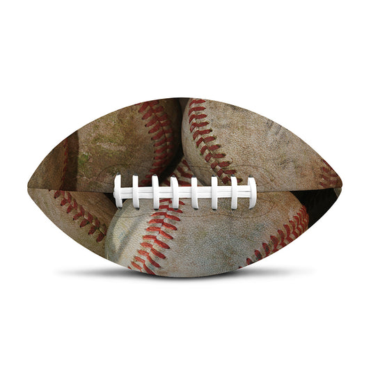 Grunge Baseballs Print Rugby Ball