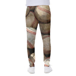 Grunge Baseballs Print Scuba Joggers