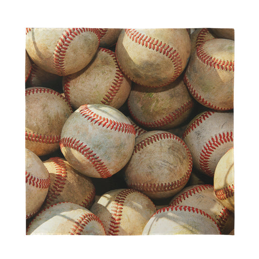 Grunge Baseballs Print Silk Bandana
