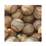 Grunge Baseballs Print Silk Bandana