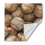 Grunge Baseballs Print Silk Bandana