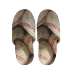 Grunge Baseballs Print Slippers