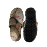 Grunge Baseballs Print Slippers