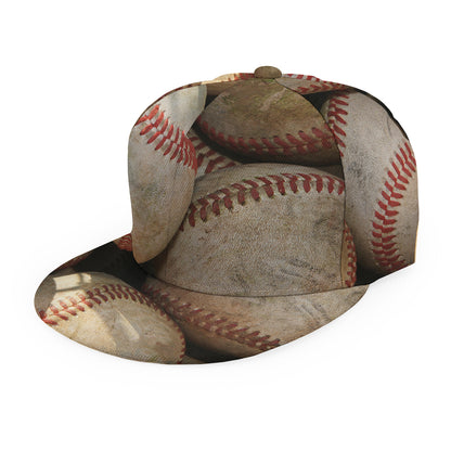 Grunge Baseballs Print Snapback Cap