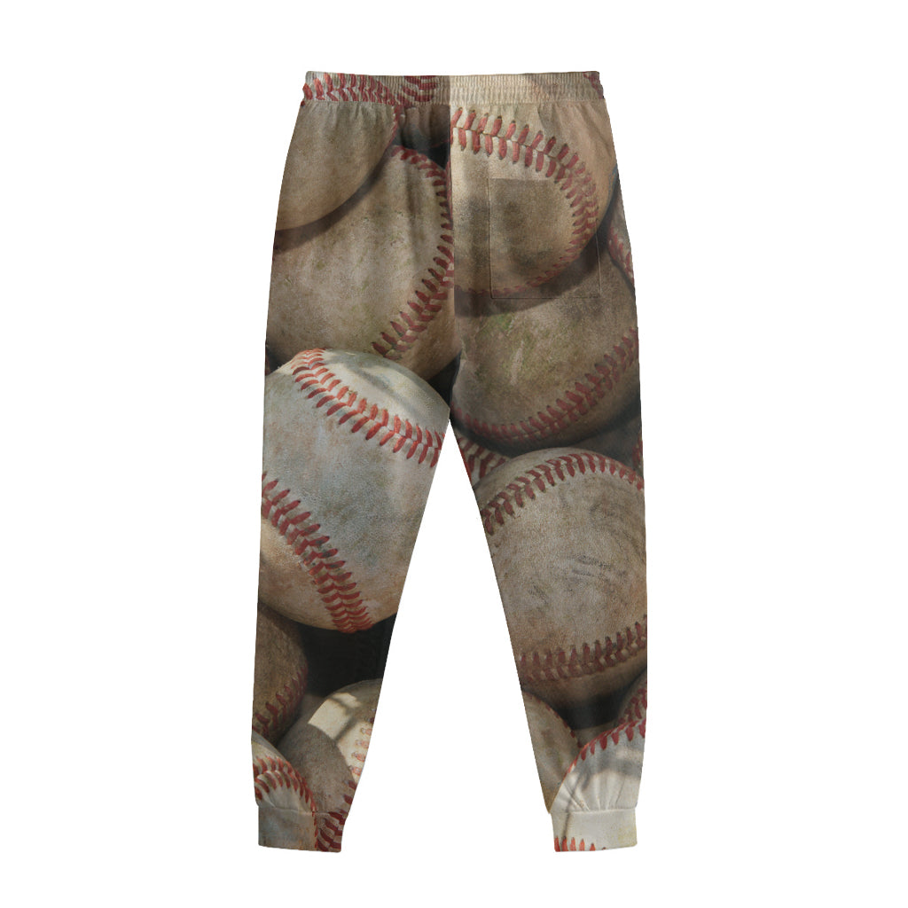 Grunge Baseballs Print Sweatpants