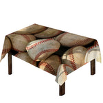 Grunge Baseballs Print Tablecloth
