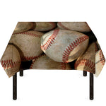 Grunge Baseballs Print Tablecloth
