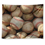 Grunge Baseballs Print Tapestry