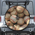 Grunge Baseballs Print Tire Cover With Camera Hole