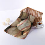 Grunge Baseballs Print Towel