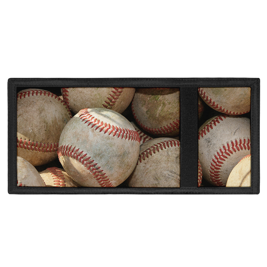 Grunge Baseballs Print Trifold Wallet