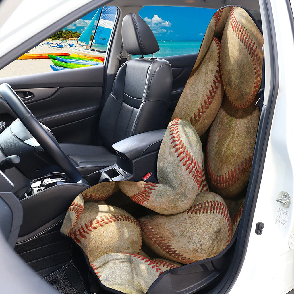 Grunge Baseballs Print Waterproof Car Seat Cover