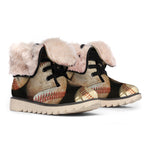 Grunge Baseballs Print Winter Boots