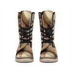 Grunge Baseballs Print Winter Boots