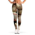 Grunge Baseballs Print Women's Leggings
