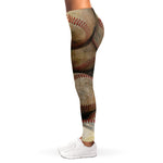 Grunge Baseballs Print Women's Leggings
