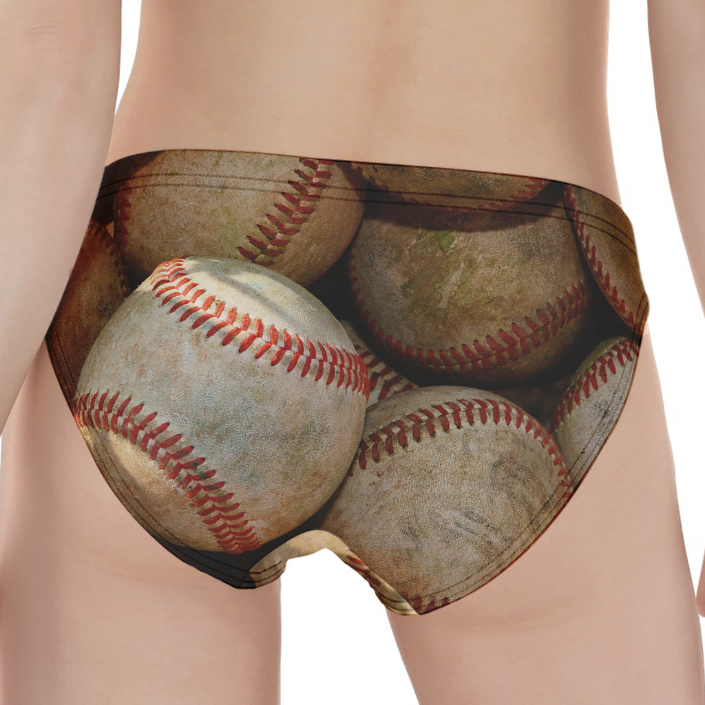 Grunge Baseballs Print Women's Panties