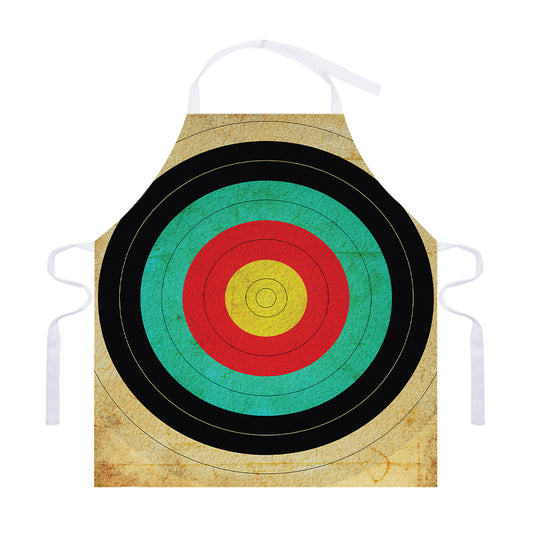 Grunge Bullseye Target Print Adjustable Apron