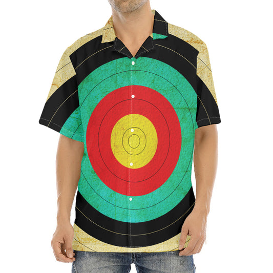 Grunge Bullseye Target Print Aloha Shirt