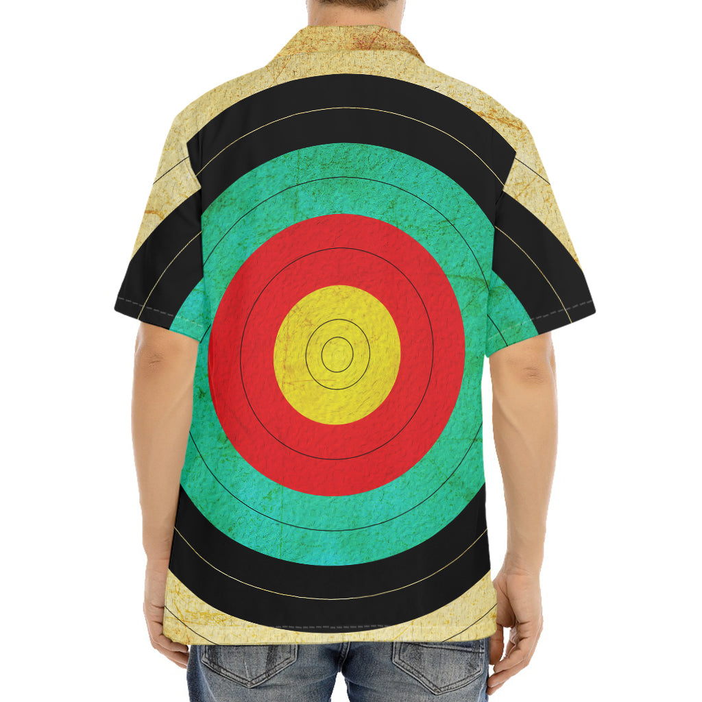 Grunge Bullseye Target Print Aloha Shirt