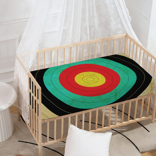 Grunge Bullseye Target Print Baby Crib Sheet