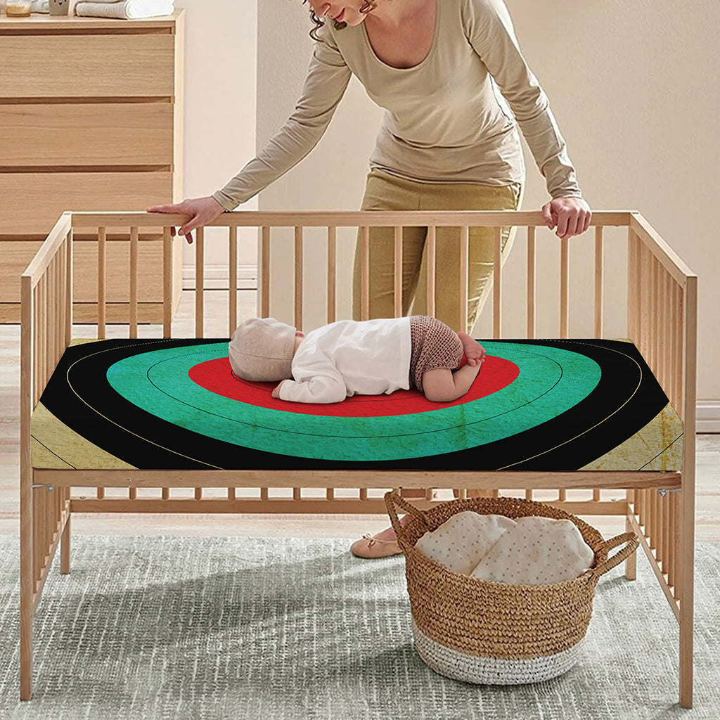 Grunge Bullseye Target Print Baby Crib Sheet