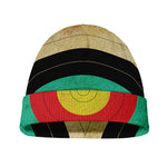 Grunge Bullseye Target Print Beanie