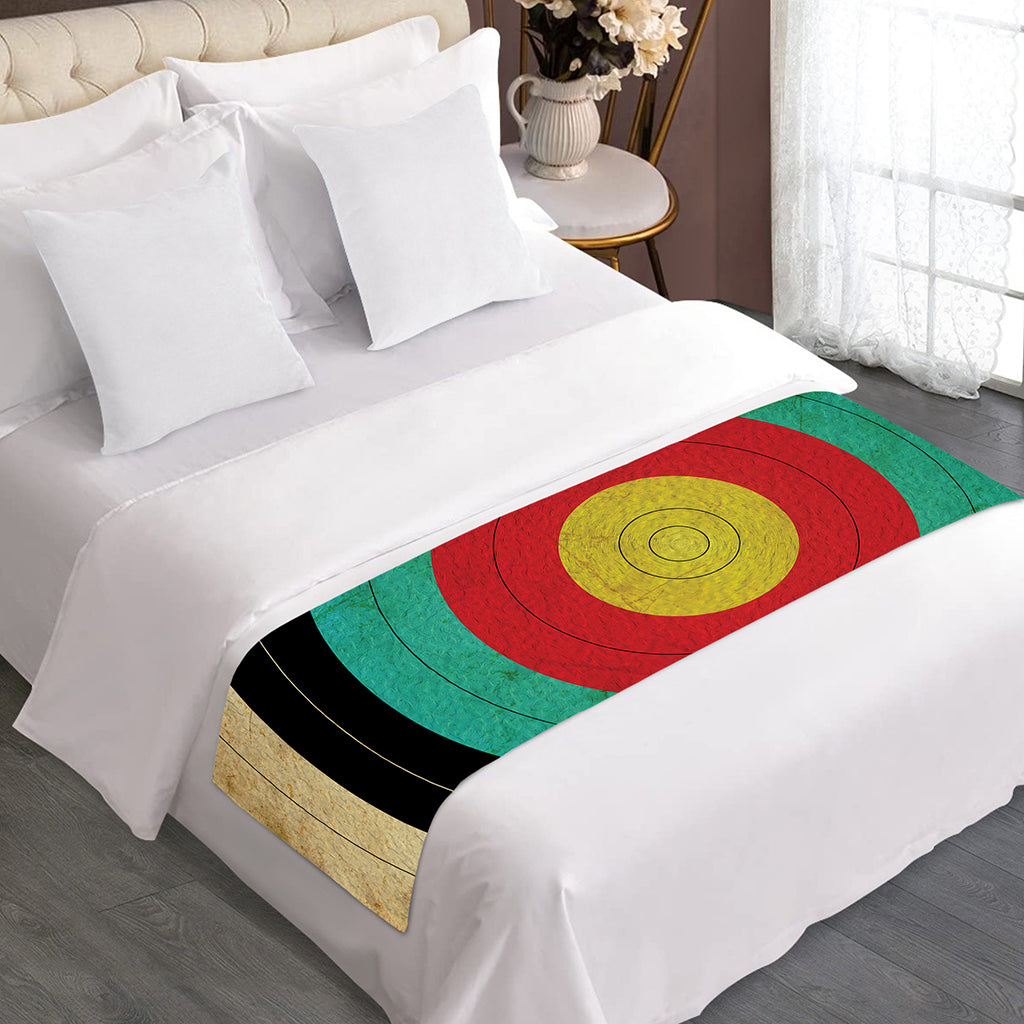 Grunge Bullseye Target Print Bed Runner