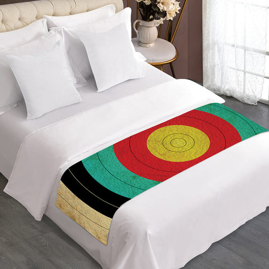 Grunge Bullseye Target Print Bed Runner