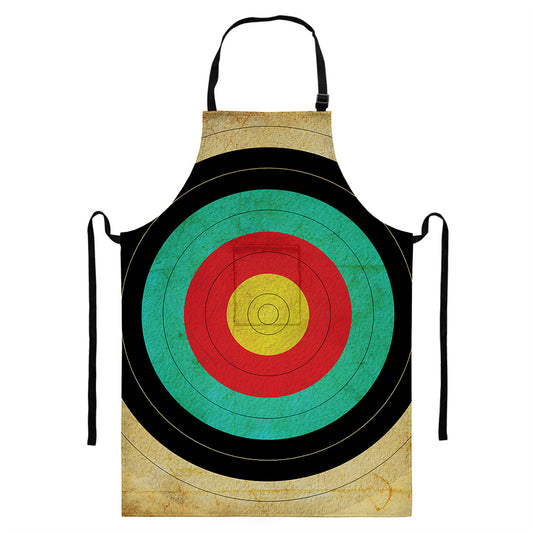 Grunge Bullseye Target Print Bib Apron With Pocket