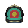 Grunge Bullseye Target Print Black Mesh Trucker Hat