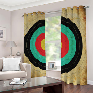 Grunge Bullseye Target Print Blackout Grommet Curtains