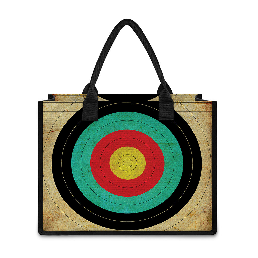 Grunge Bullseye Target Print Canvas Tote Bag