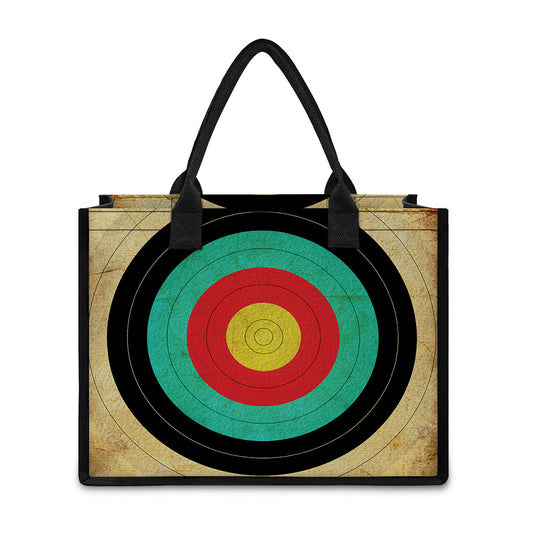 Grunge Bullseye Target Print Canvas Tote Bag