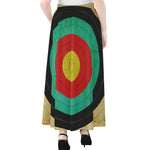 Grunge Bullseye Target Print Chiffon Maxi Skirt